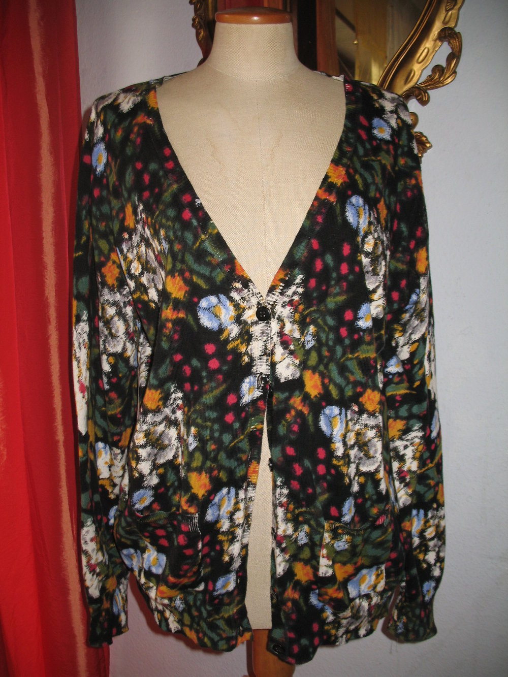Bunten Blumenprint Cardigan