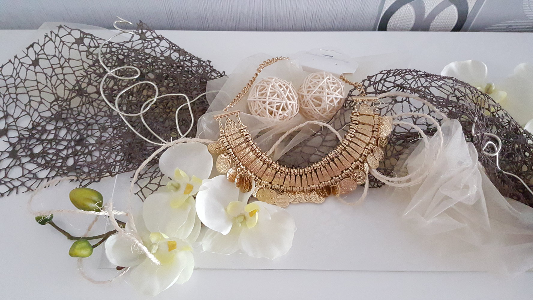 Statement Kette mit Plättchen gold Statementkette