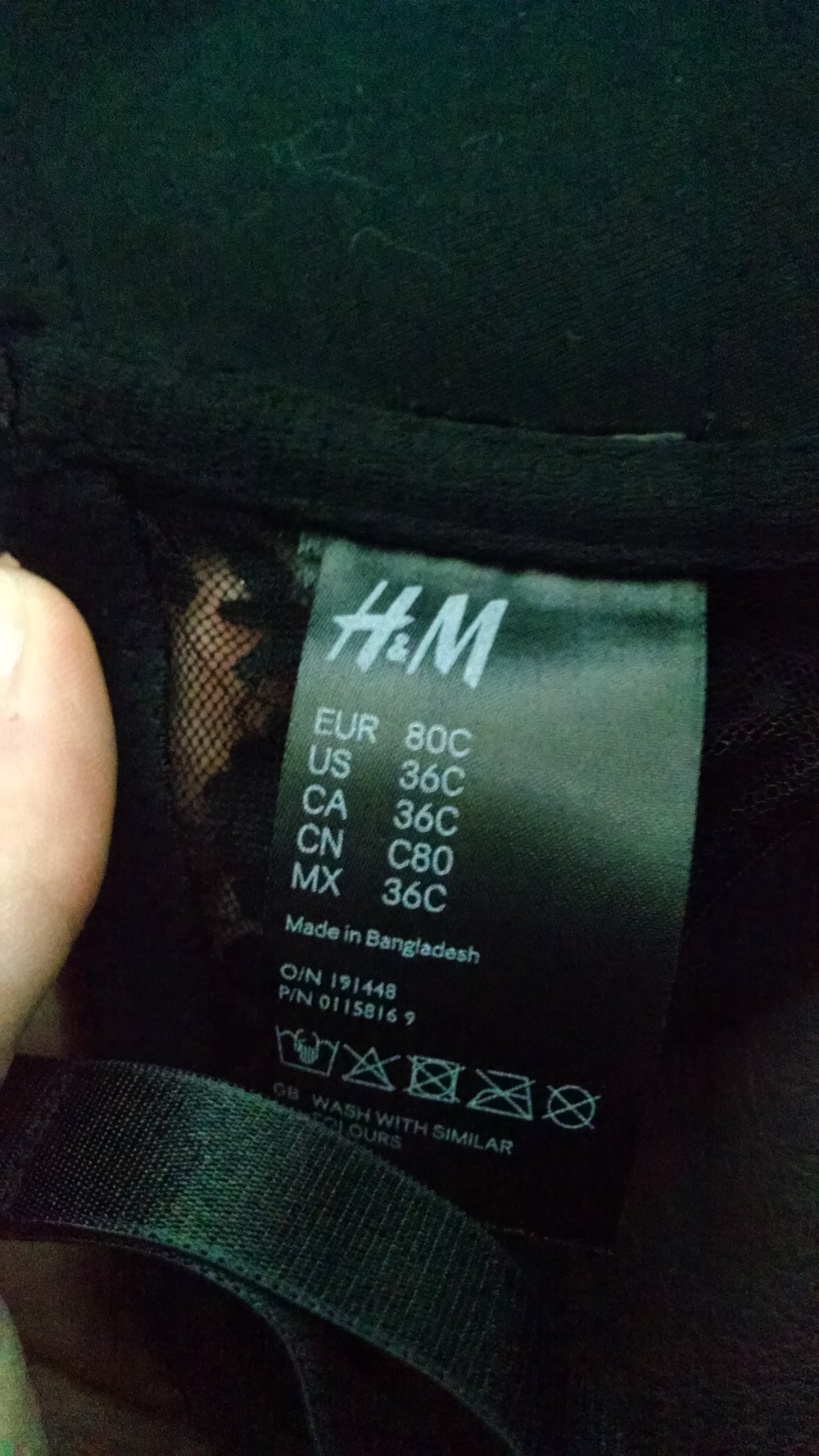 Push-up-BH schwarz Gr. 80C von H&M