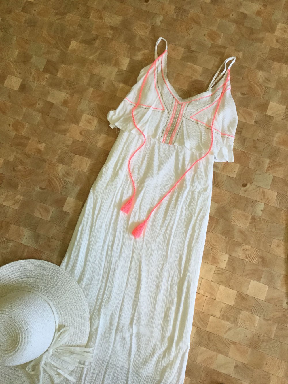 Maxikleid weiß Ibiza Style 