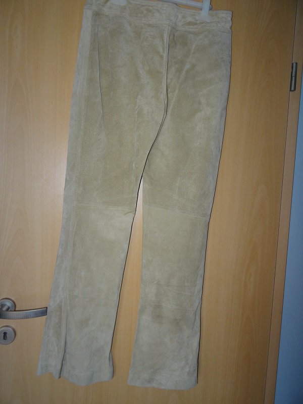 Lederhose Leder hose NEU beige Gr. 12 / 40 mit Etikett