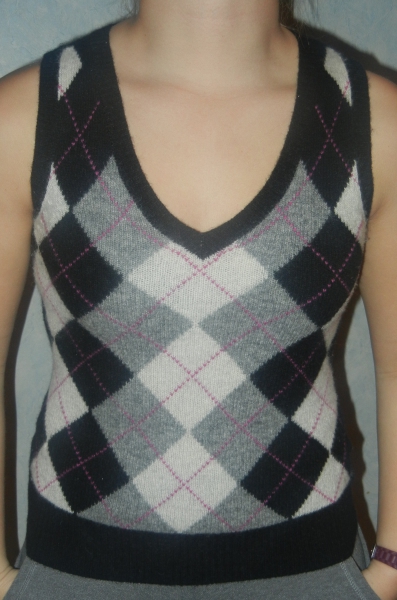 schwarzer Rauten-Pullunder