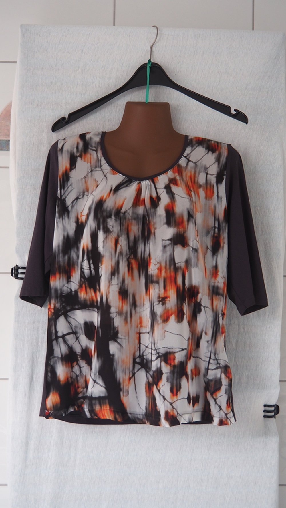 3/4 Arm Bluse grau orange