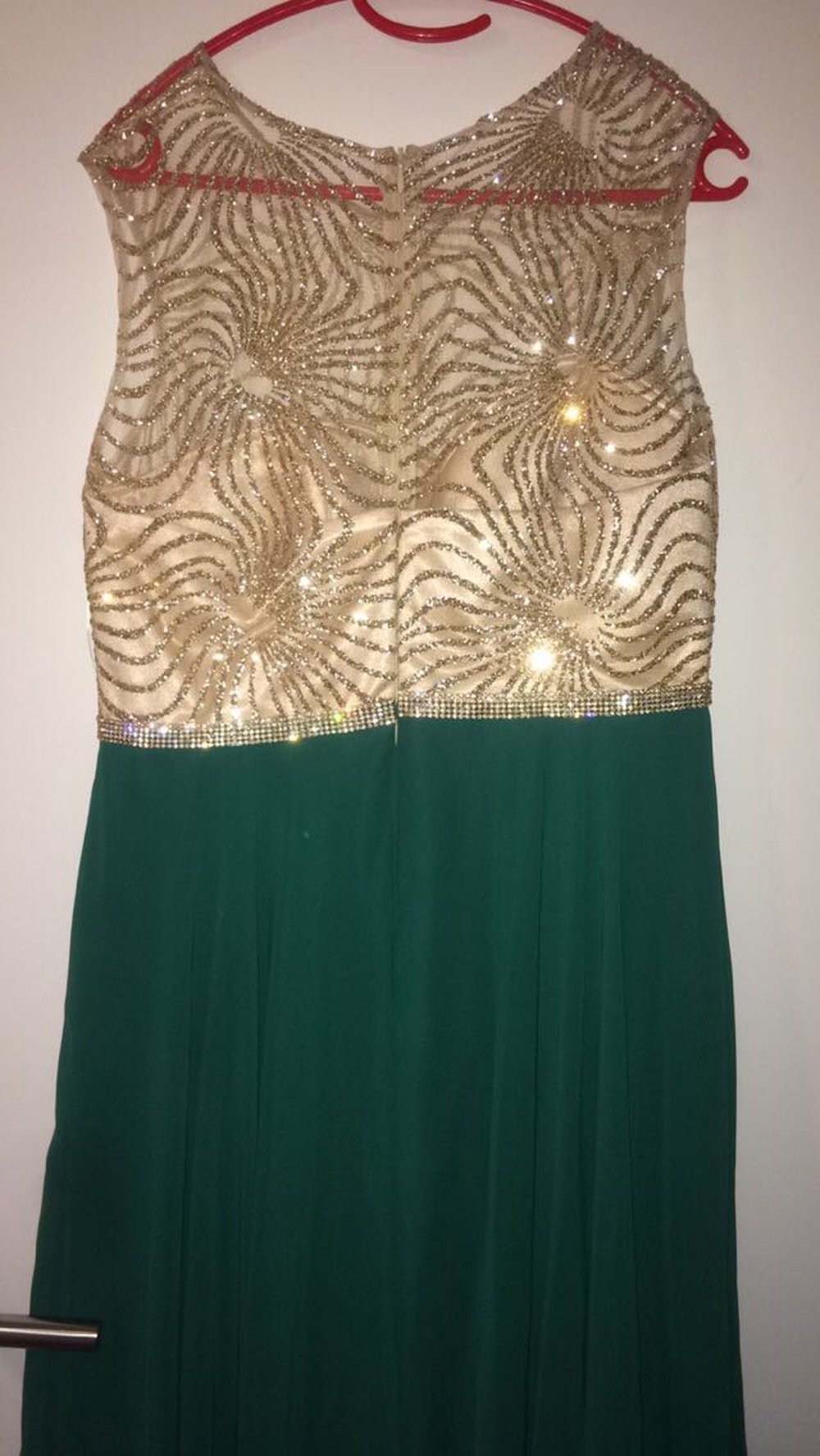 Abendkleid grün gold lang grösse 46 (türkische Größe entspricht der deutschen grösse 40-42)

