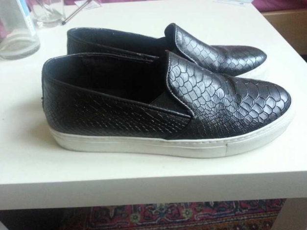 Selected Femme Echtleder Slipper Gr. 40 Kroko Schlangen Optik