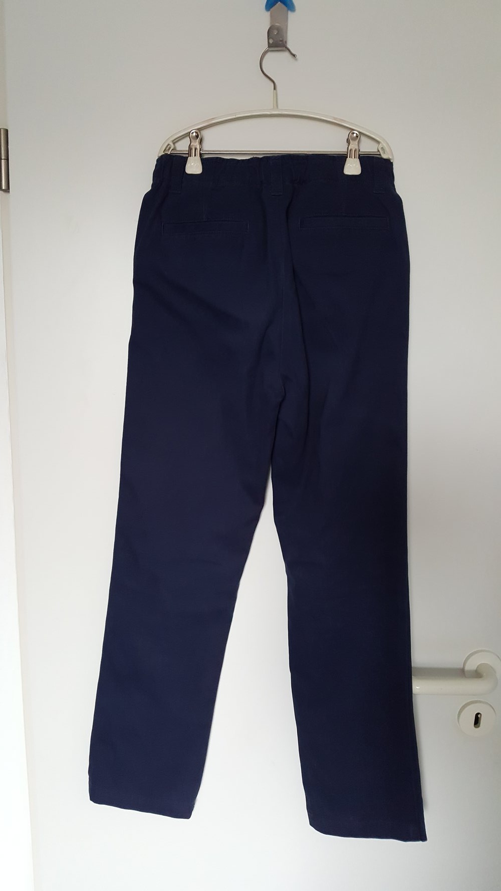 403. Stoffhose von Lands Ends, Gr. 146-152, dunkelblau, iron knee