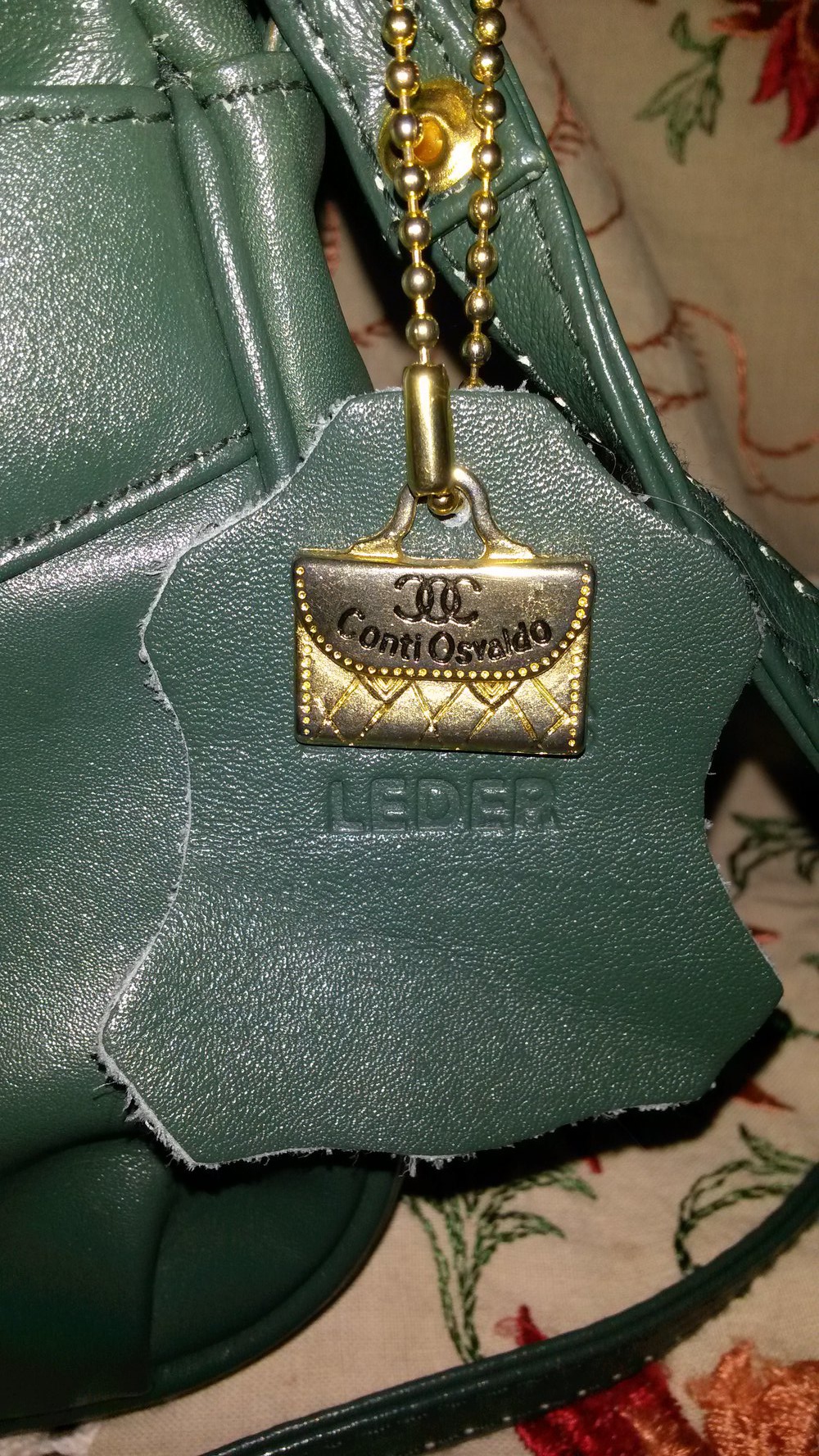 tannengrüne Lederhandtasche 