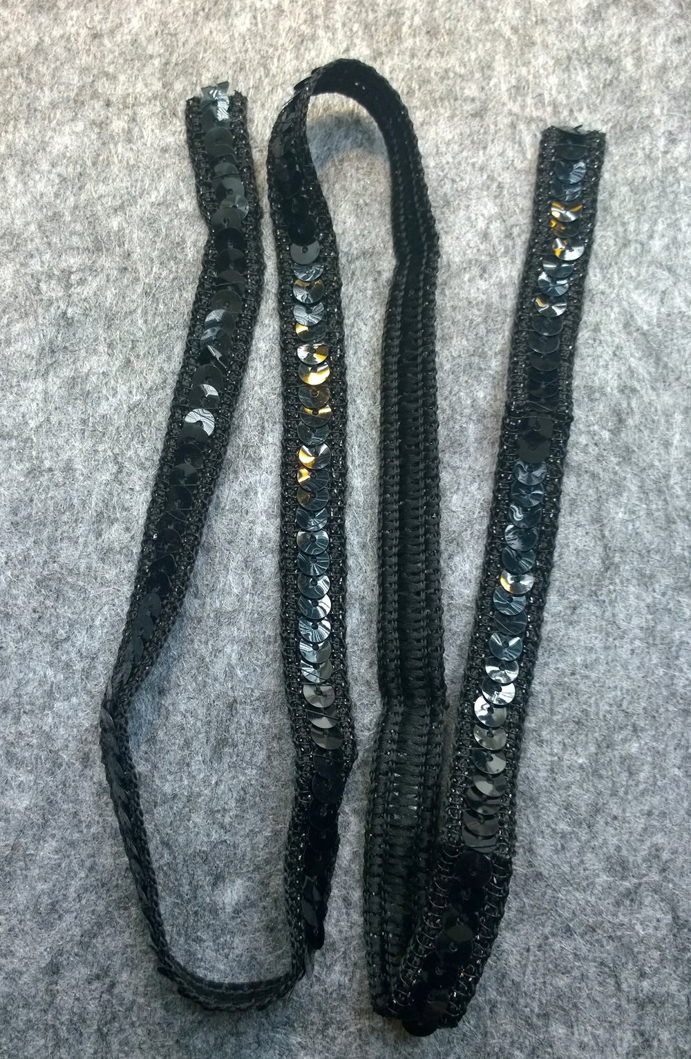 Haarband, schwarz, Pailletten