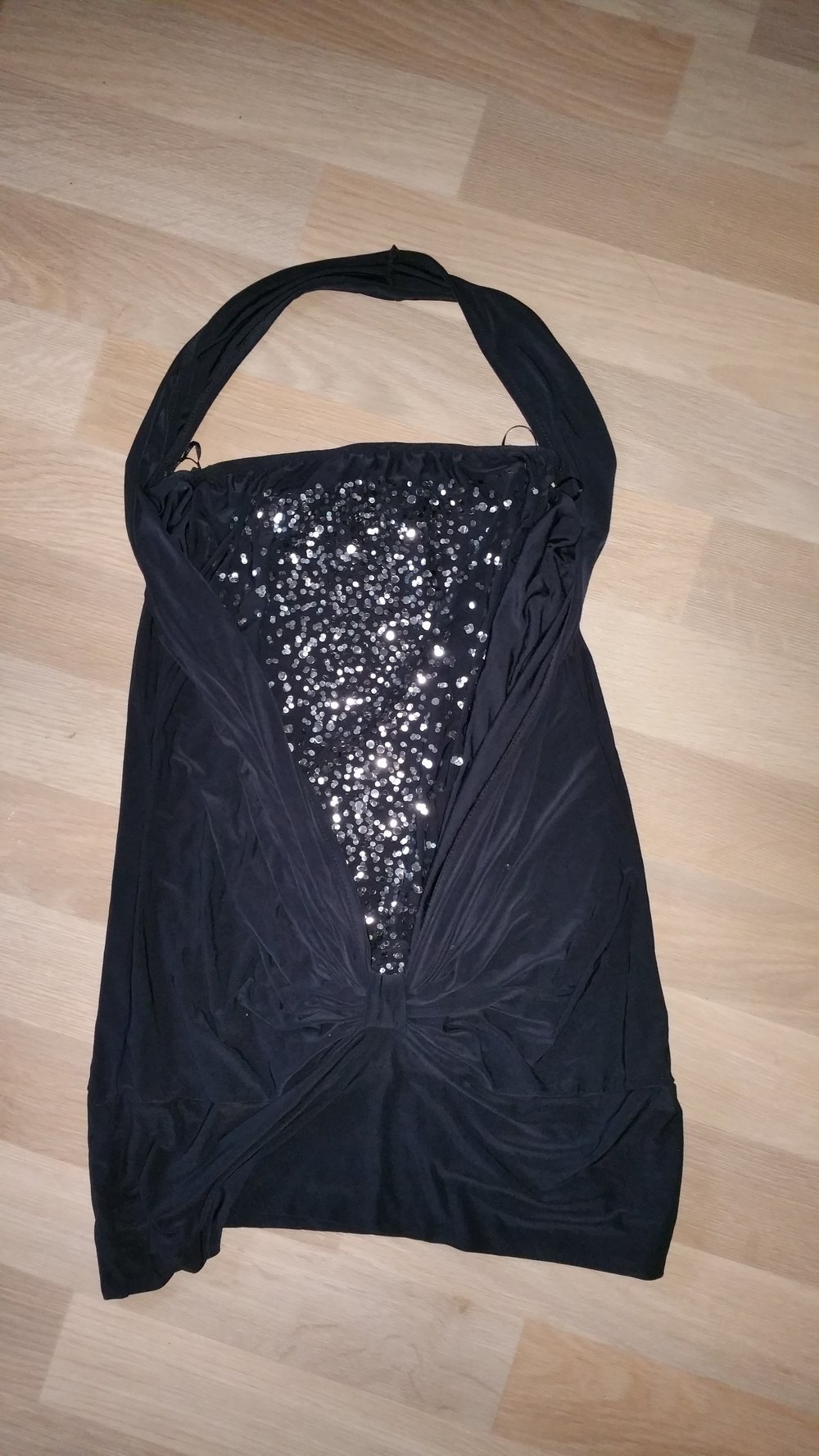 sexy pailettentop Disco Sommer Neckholder Longtop