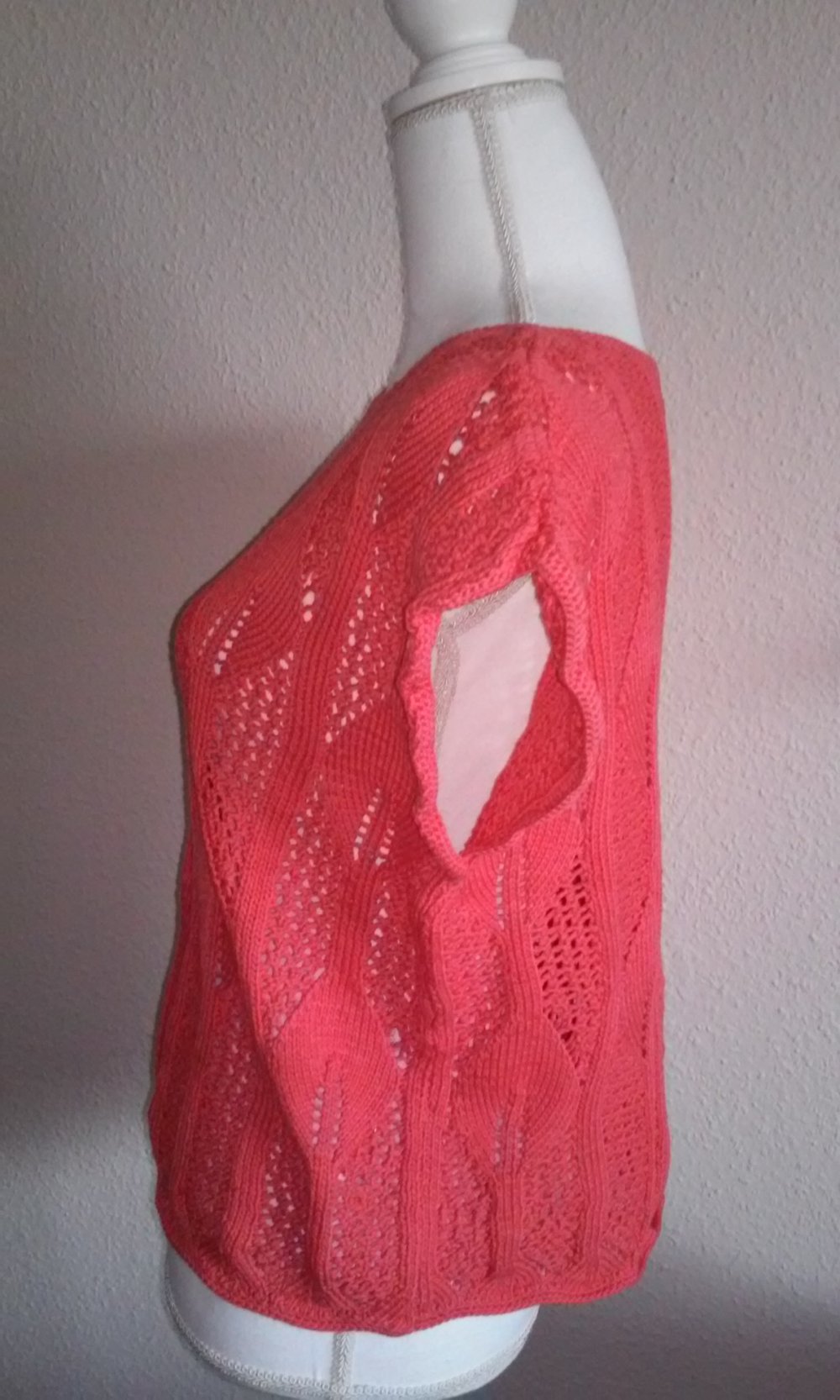 Shirt Top Pulli korall Strickmode