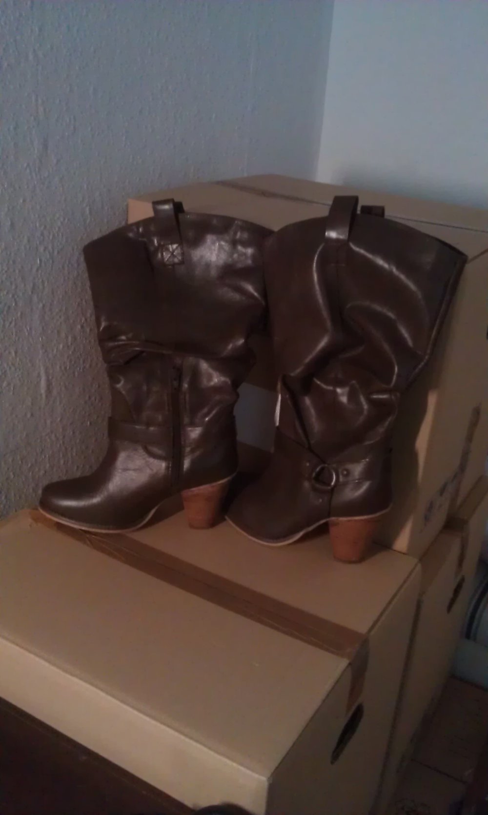 Weitschaftstiefel Stiefel Echtleder dunkelbraun XL-Schaft 39