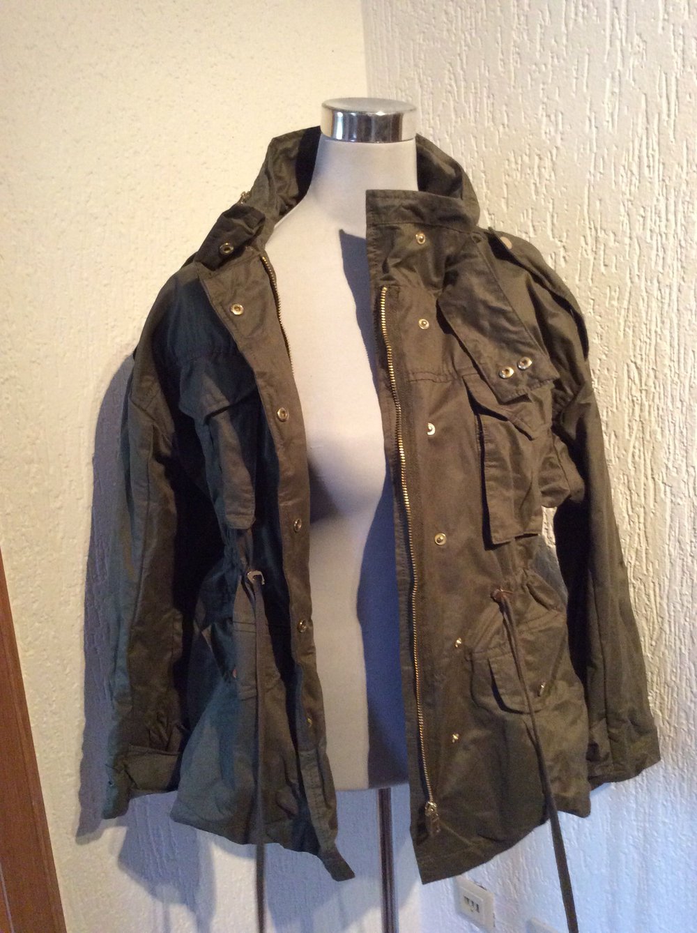 H&M Jacke Damen Größe 36 Übergangsjacke neu Khaki Militärstyle 