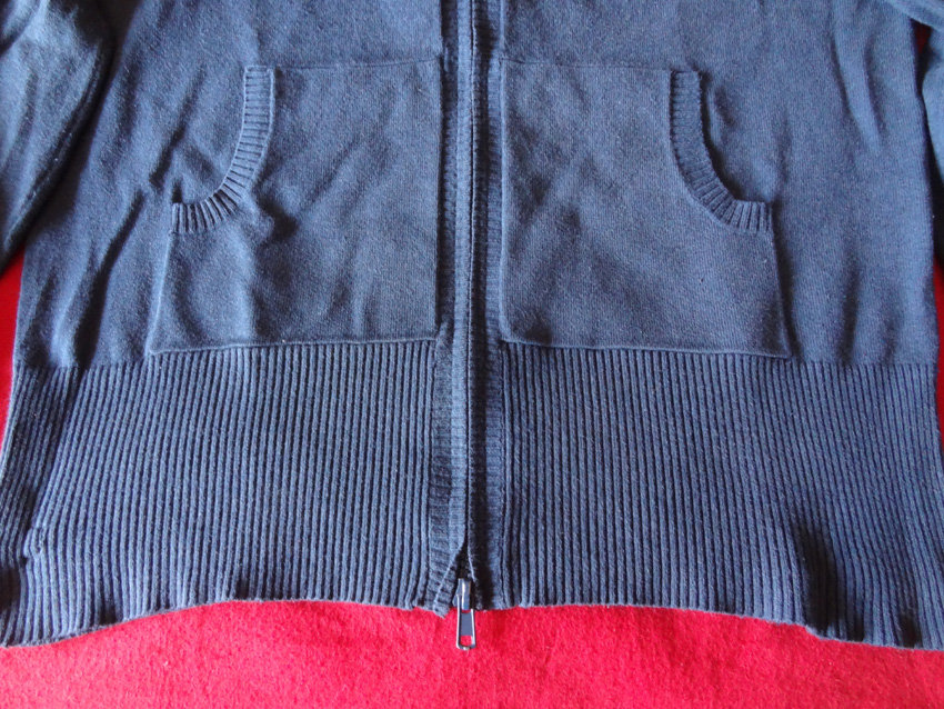 Vero Moda Strickjacke M L 38/40 petrol Feinstrick Kapuze Hoody