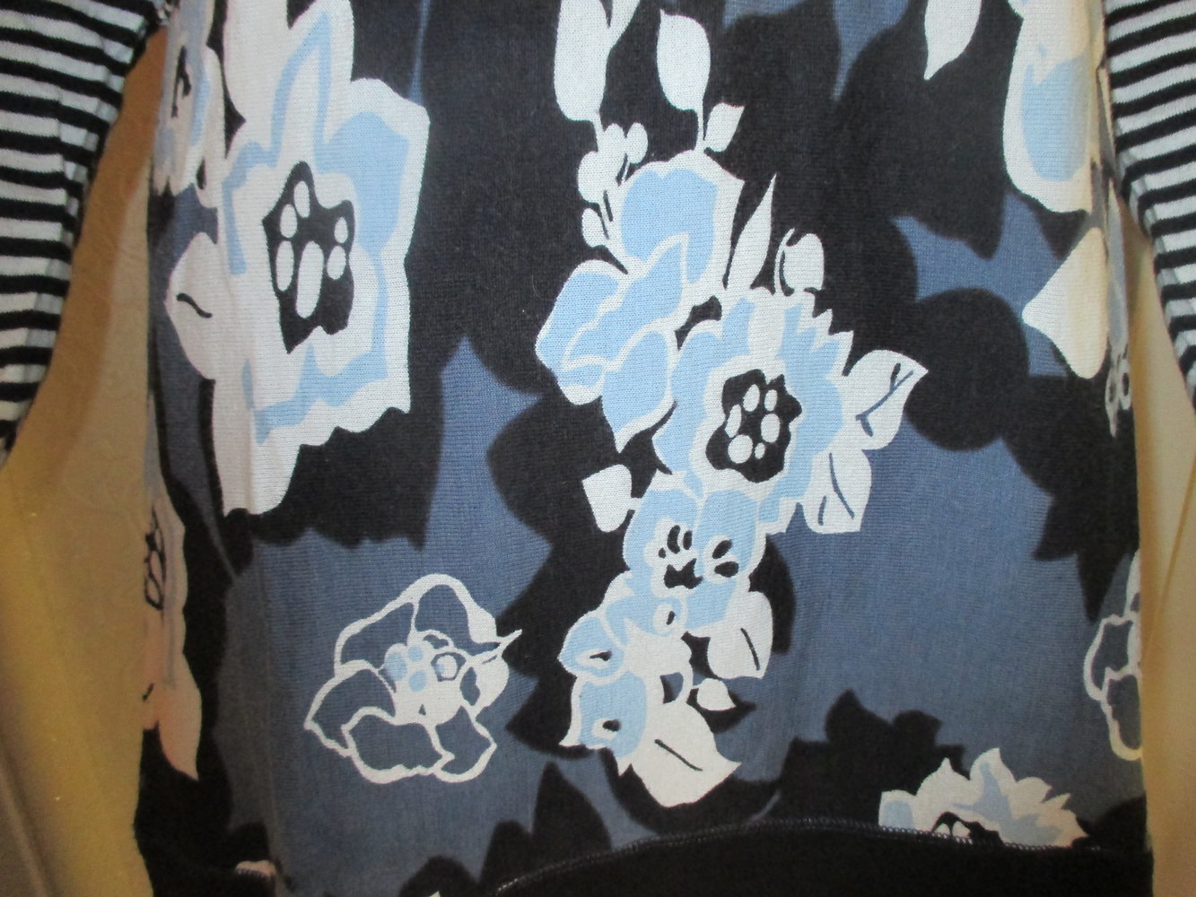 NEUw Flower Power Blüten Streifen Marine Maritim Sailor Style Langarm Longsleeve T- Shirt 