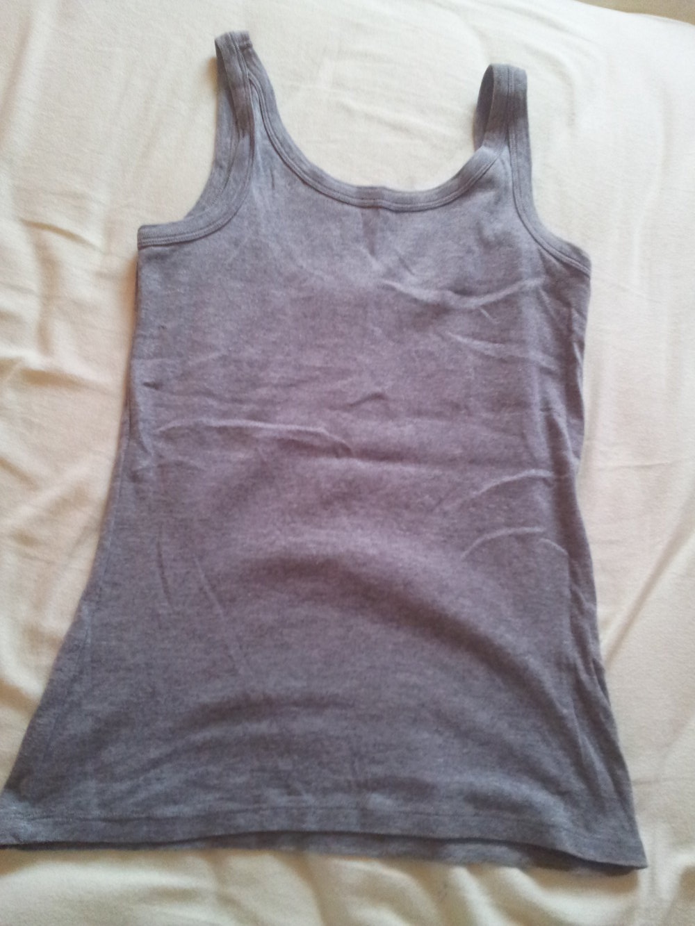 Top Tanktop grau Druck Strass Benetton Gr. S 