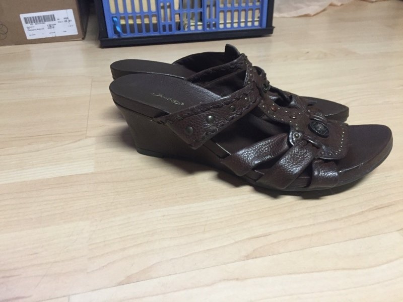 Janet D Deichmann Sandalen Keilabsatz 38 dunkelbraun neu