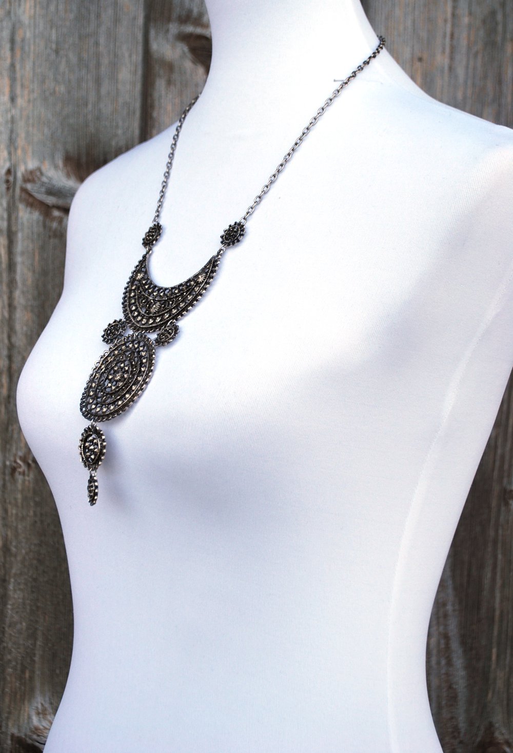 Statementkette in silber, True Vintage