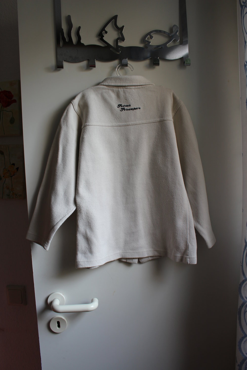 172. Hemdbluse aus Sweatware, beige, Gr. 128