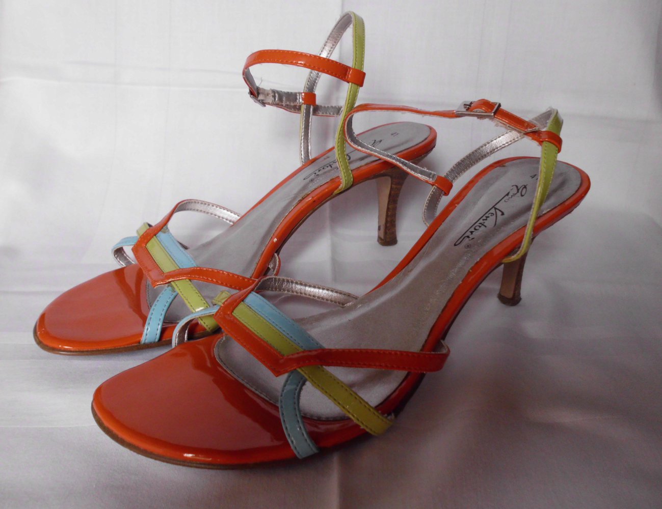 Gino Ventori Sandalette Sandaletten orange blau grün bunt