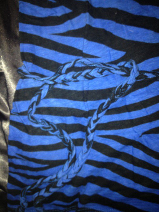blau schwarz Tiger Shirt mit Gürtel tailliert H&M Größe XS/S