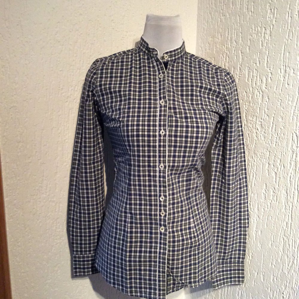 Aglini Hemd Bluse Damen Größe XS 34 Karo karomuster kariert 