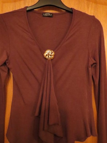 Oberteil, Gr.36/S, schick, neu, braun, Langarm