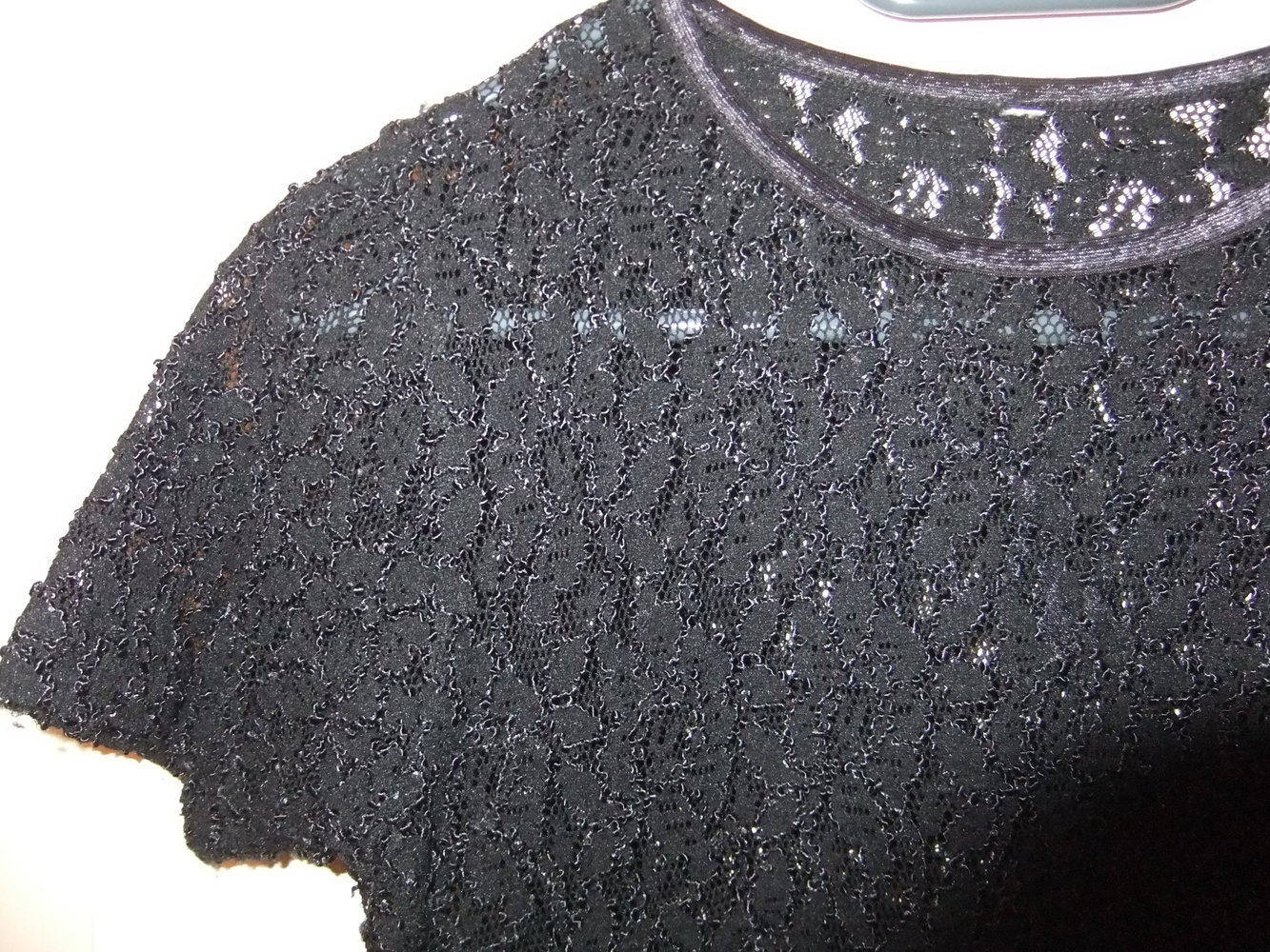 Edle transparente Spitzen T Shirt Tunika Gr. S 36 38 Gothic Metal