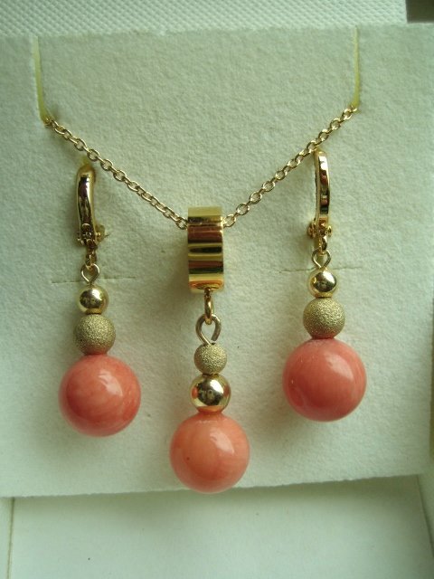 Schmuck Set Bambuskoralle gold