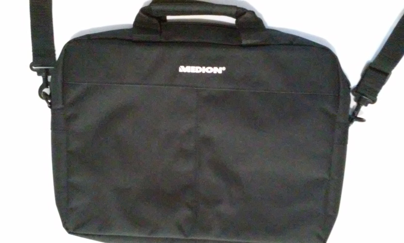 Notebooktasche Laptoptasche Schultasche Aktentasche aus robustem Polyester mit Zubehörfächern und verstärkten Polsterwänden - schwarz 