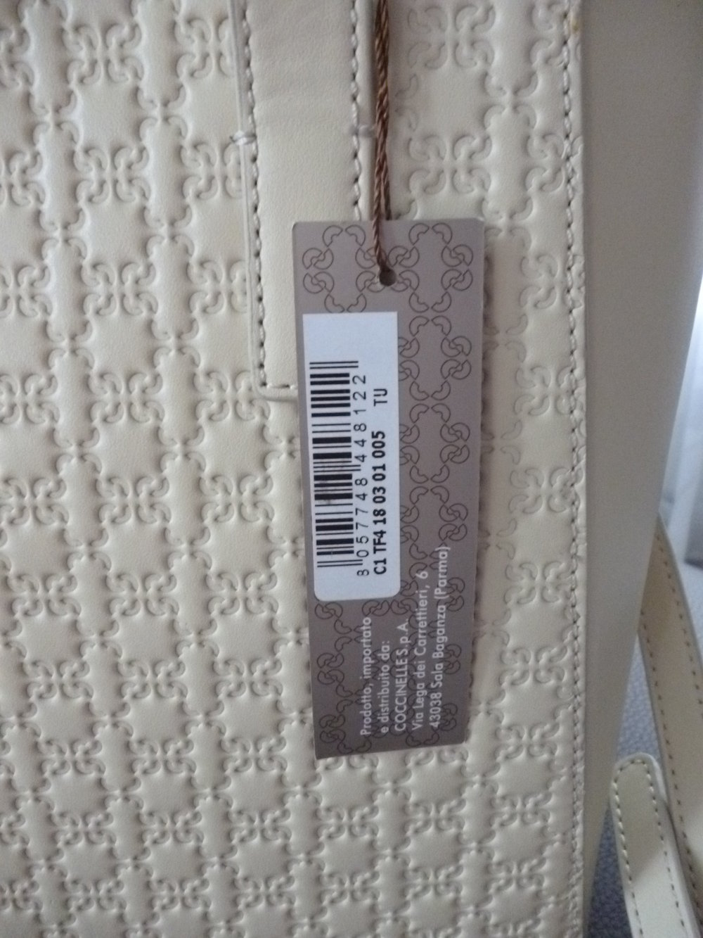 Coccinelle Tasche Handtasche Creme Weiß Beige Gold Schultergurt