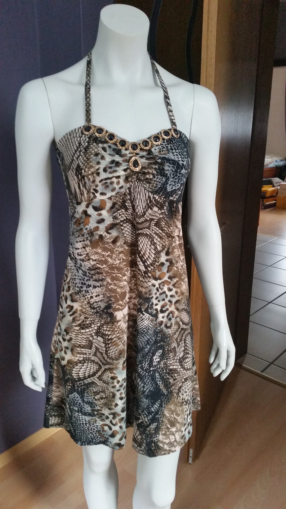 kurzes Schlangen muster Kleid