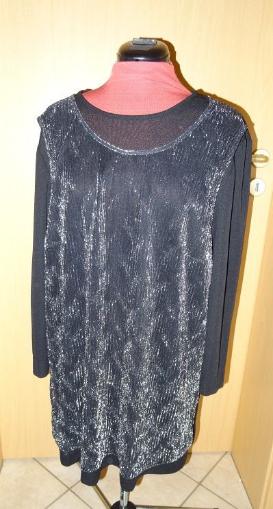 Tolle Tunika / Bluse schwarz mit Gliter für Theather oder Veranstaltungen - schick ! Gr. 48
