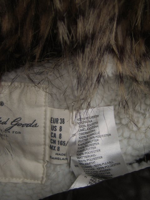 Parka Winterjacke Mantel Fake Fell Kapuze