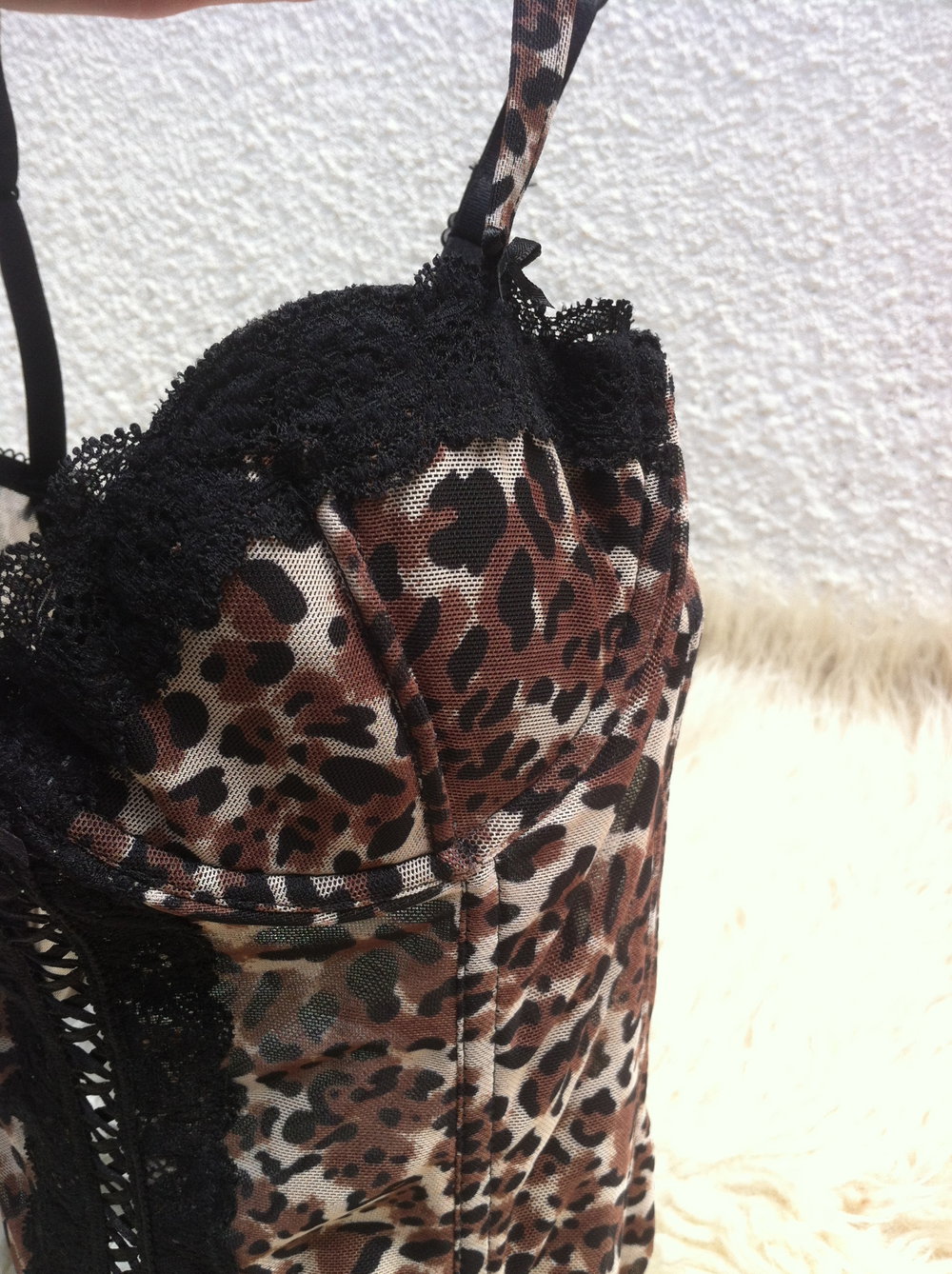 Corsage Korsett Bodice Leo Spitze schwarz