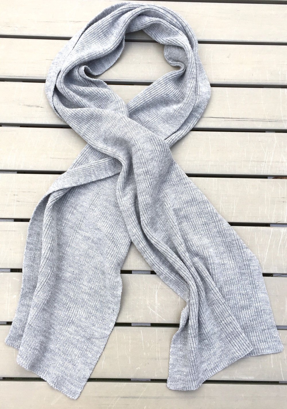 SCHAL Strickschal FEINSTRICK  grau 