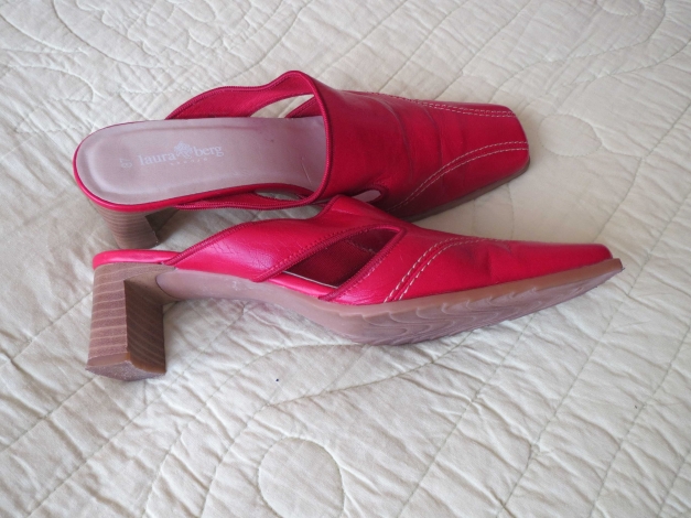 Schuhe/Pantoletten Mules,rot,6cm Absatz