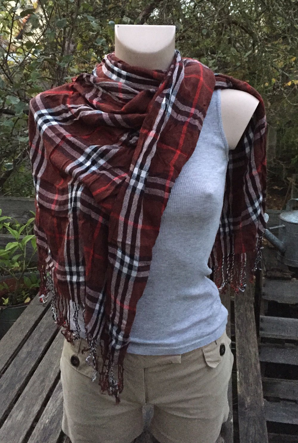 SCHAL rostrot KARIERT