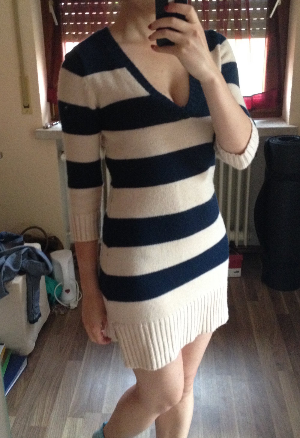 Strickkleid (gestreift)