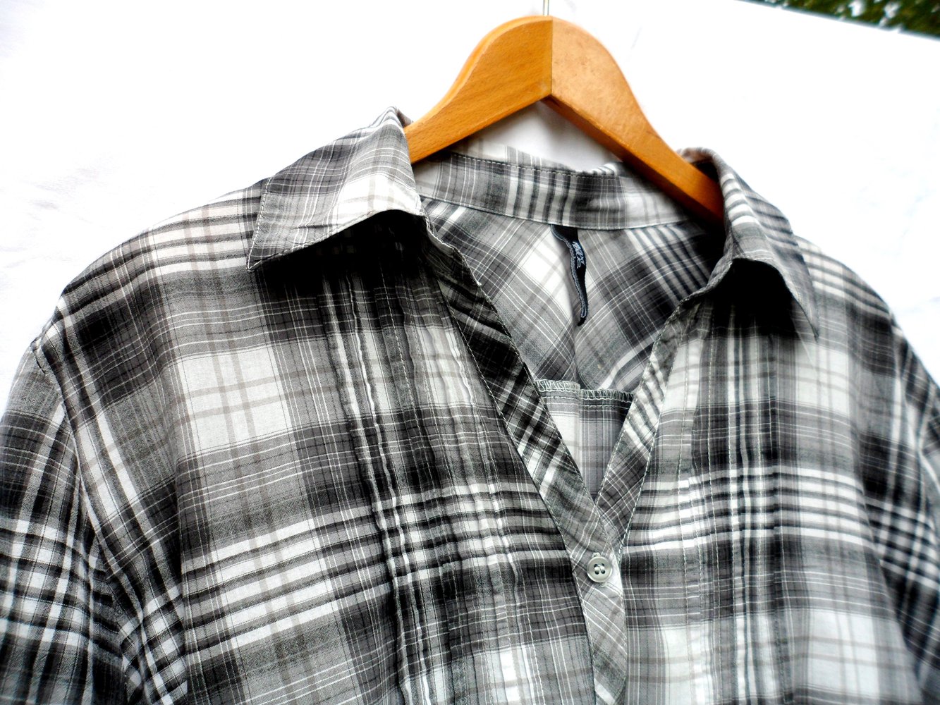 Schwarz graue Karo Bluse