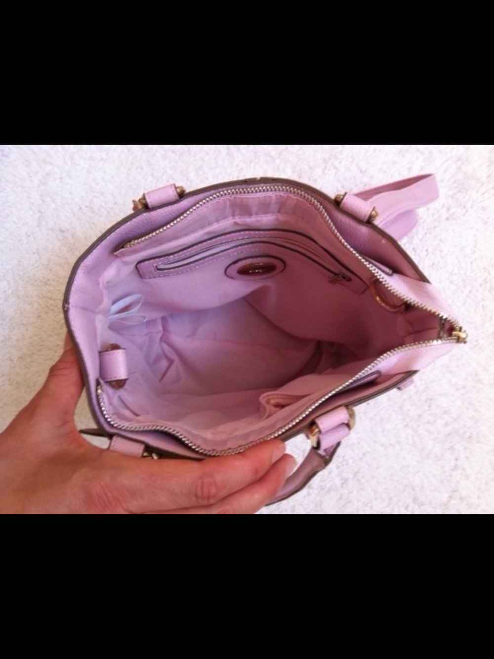  Fliederfarbene Tasche von Orsay mit Hund Taschenanhänger, Neu