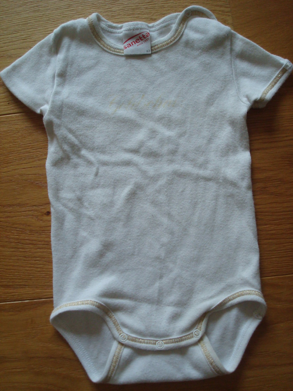 2 Bodys Kurzarm in Weiß Unisex Gr. 62