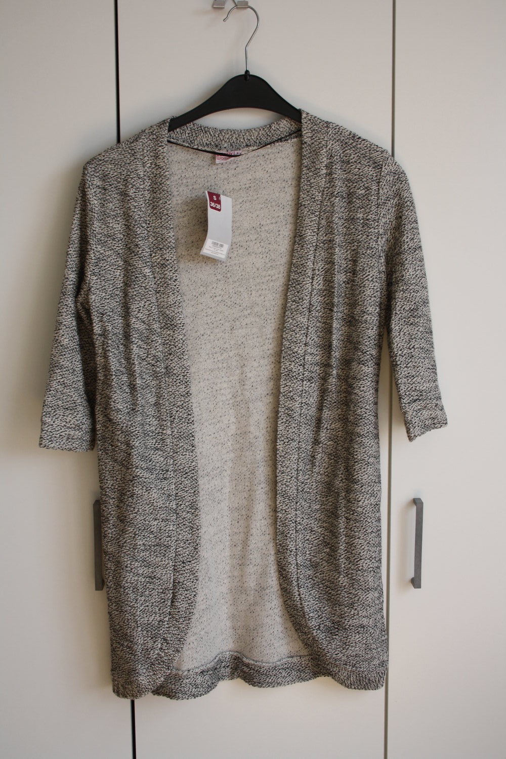 * Cardigan Longcardigan Strick weiß schwarz