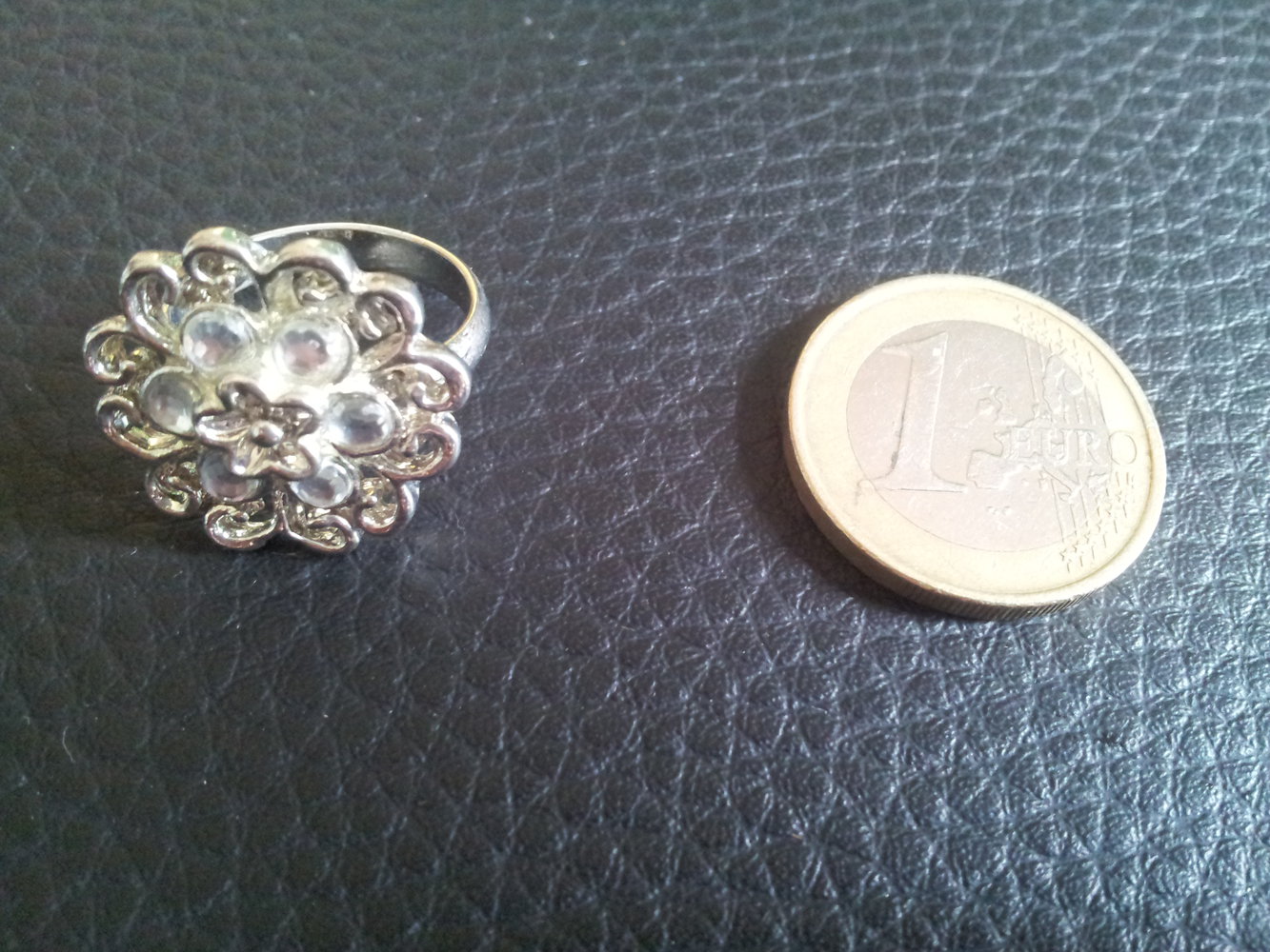 Modeschmuck Ring Blume silber NEU