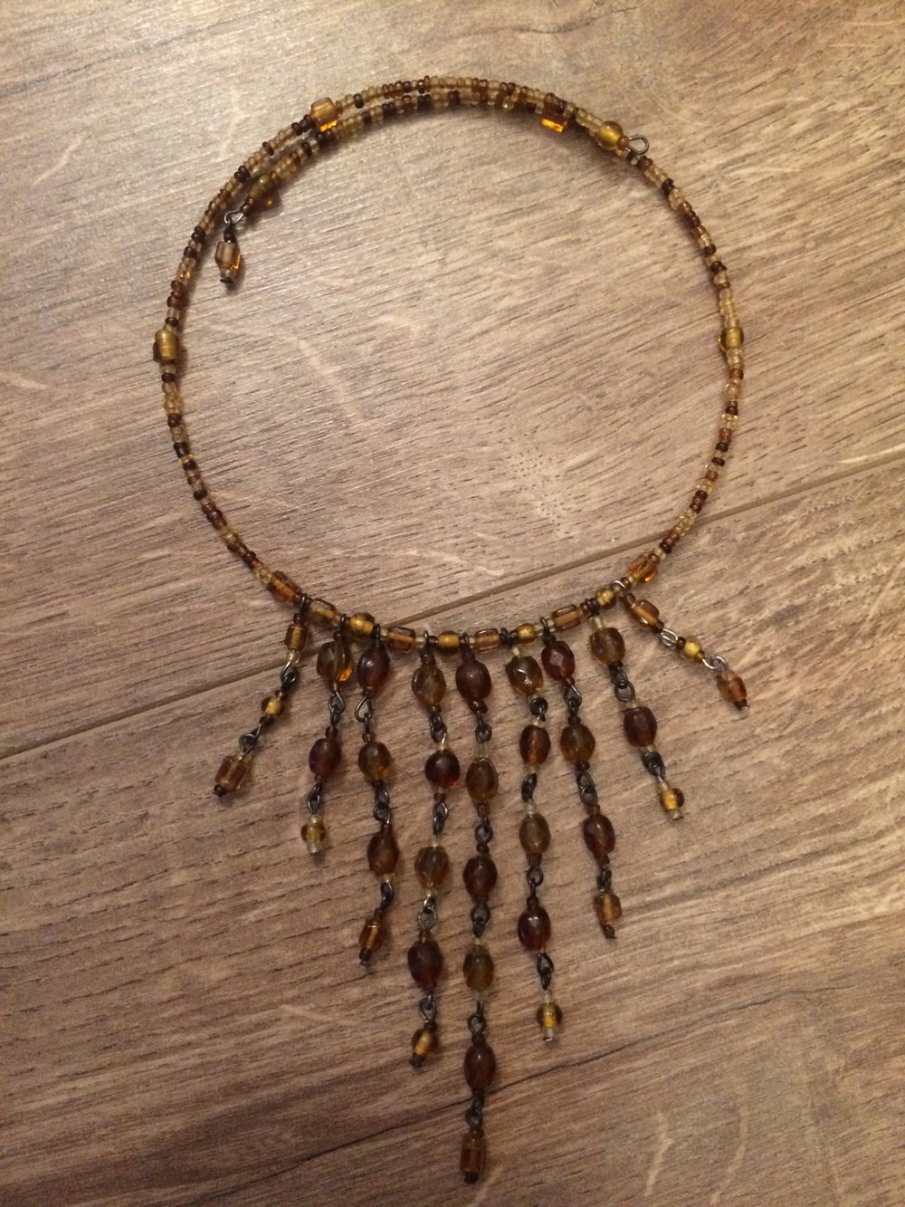 Halskette Perlen braun