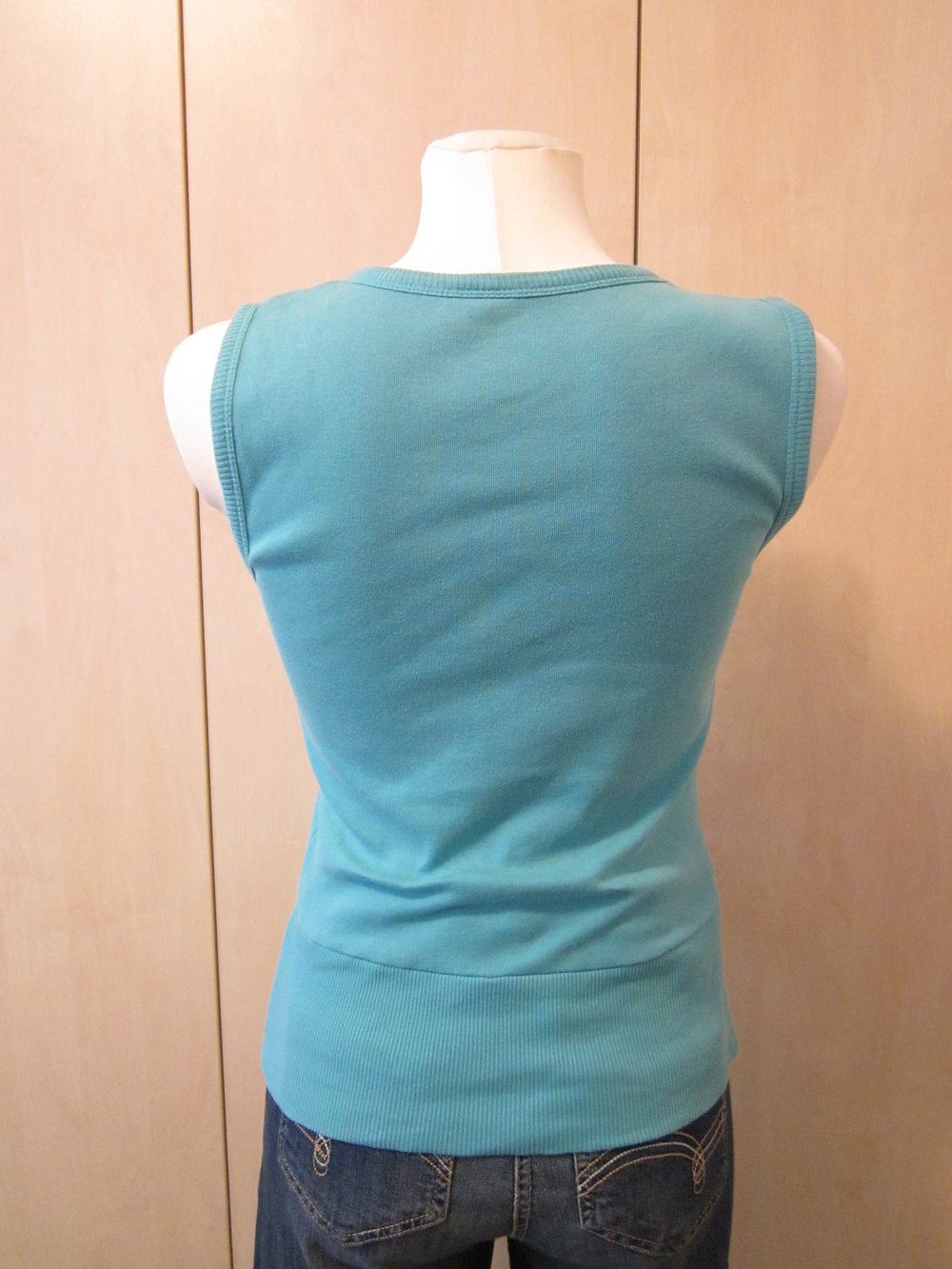 Petrolfarbenes Top aus Strick-Jersey