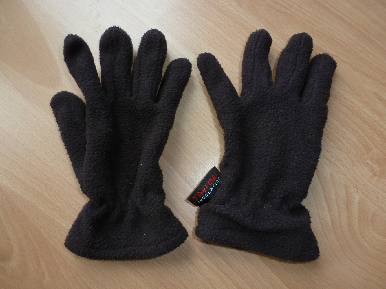 Braune Fingerhandschuhe Handschuhe Fleece für Kinder - ca. 7/8 Jahre