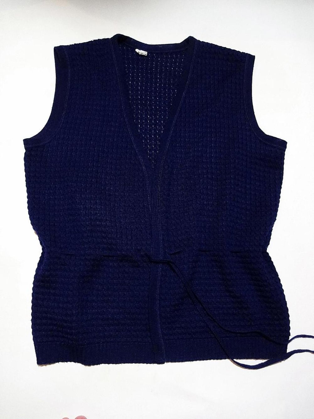 Gestrickte Weste Blau Herbst Winter Gr. L