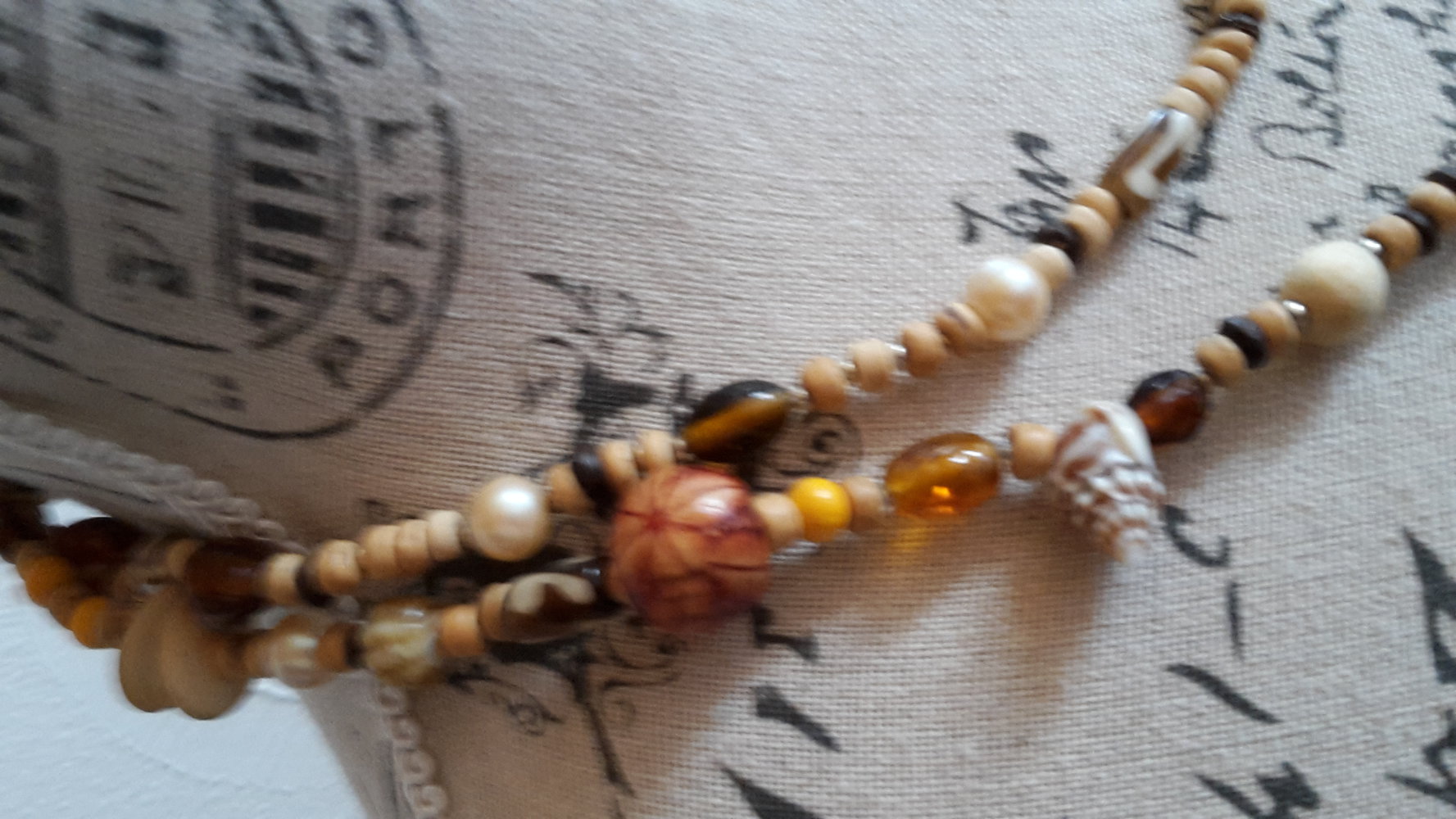 Muschel kette braun Glas chic Business