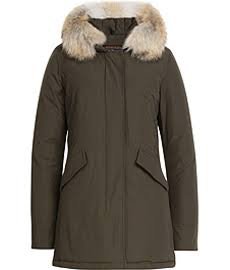 WOOLRICH Parka oliv Echtpelz / Pelz Größe