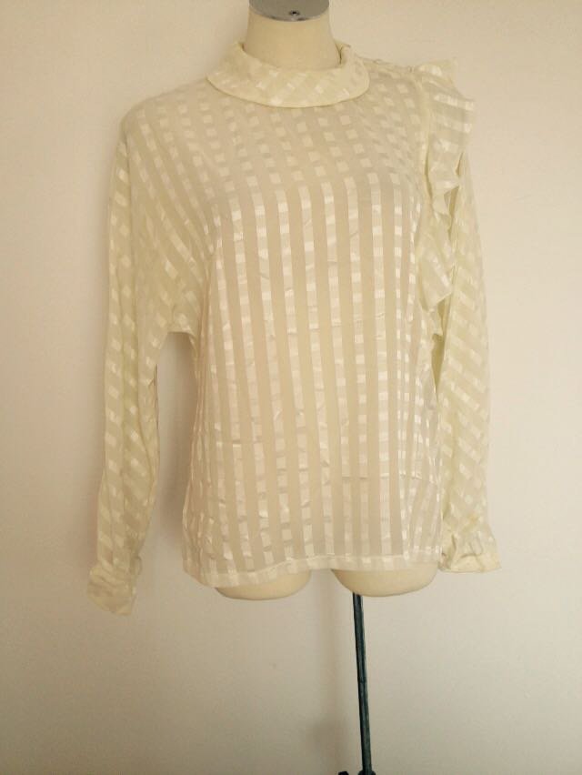 Exclusive Design Vintage 80/90 Jahre Creme  Bluse 